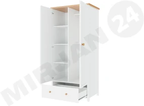 Dulap cu rafturi Keira KS (Alb + stejar nash). 1058476