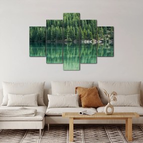 Tablou - Coniferi lângă lac (150x105 cm)
