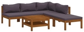3086916 vidaXL Set mobilier grădină cu perne, 6 piese, lemn masiv acacia