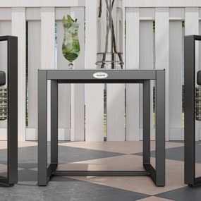 Outsunny Salon de jardin 3 piese 2 scaune cu perne + masă de cafea cu blat din sticlă securizată rășină tressée gri deschis | Aosom Romania