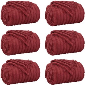 vidaXL Pături de aruncat 6 pcs Roșu Bordeaux 150 x 130 cm Molton