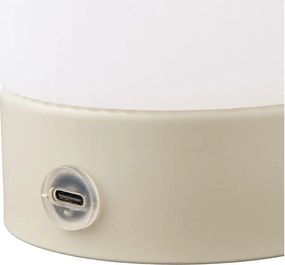 Veioză albă/taupe din metal cu abajur din plastic (înălțime 18 cm) Ashford – House Nordic