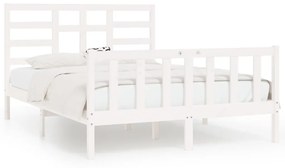 3107624 vidaXL Cadru de pat, alb, 160x200 cm, lemn masiv de pin