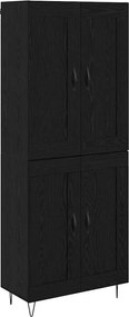 vidaXL Bufet Stejar Negru 69,5 x 34 x 180 cm Lemn compozit