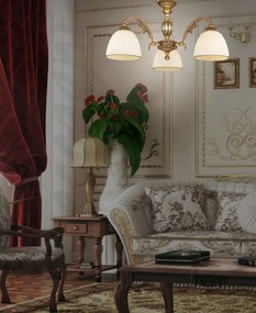 Lustra aplicata din alama cu 3 brate design italian 7055
