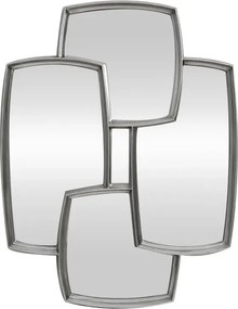 Oglinda perete design geometric QUADRA 90cm argintiu