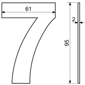 Numărul casei 7", RN.95L, negru"