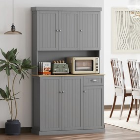 HOMCOM Dulap de Bucătărie cu Spațiu de Depozitare, 71" Alb | Aosom Romania