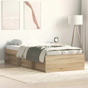 vidaXL Cadru pat, stejar sonoma, 90x190 cm