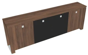 Dulap mic Verno+ S 260 x 46 x 90 cm, uși combinate, nuc / negru