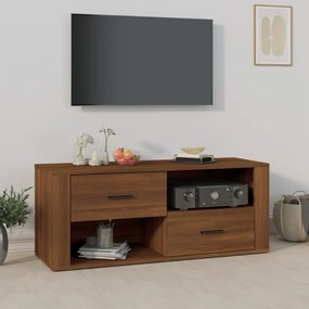 Comoda TV, stejar maro, 100x35x40 cm, lemn prelucrat 1, Stejar brun
