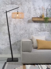 Lampadar eco din bambus Bromo S negru/ natur, 40x18cm