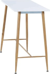 Masă de bar, alb / fag, MDF / metal, 110x50 cm, DORTON