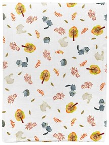 Pătură pentru copii albă din muselină 75x100 cm Forest – Mijolnir