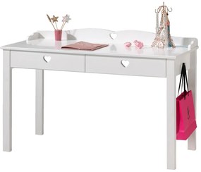 Set AMORI în alb este compusă dintr-un Pat copii (90 x 200 cm) și somieră asortată cu cadru fix, o noptieră, un Dulap camera copii cu 2 uși și un