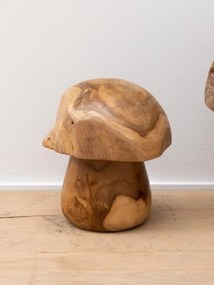 Set 3 decorațiuni ciuperci din lemn de tec pentru exterior, Ø35 cm