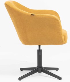 HR832CROSS Scaun Catifea Reiată Premium culoare Curry Galben cu Bază Neagră