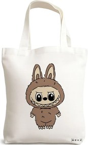 Sacosa de Panza pentru Cumparaturi, Geanta Tote, model Labubu 19 38 x 34.5 cm, Alba, BEKZ®
