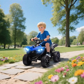 AIYAPLAY ATV pentru Copii 6V, Mașinuță Electrică cu 4 Roți cu Muzică și Faruri LED, pentru Vârstele 3-8 Ani Băieți și Fete, Albastru | Aosom Romania