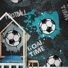Tapet minge de fotbal în turcoaz