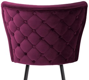 Scaun de bar Modena burgundy picioare negru/gold - H60 cm