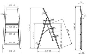 Scară Wenko Compact, înălțime 114,5 cm, gri