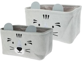 Hatu Set de coșuri textile pentru copii, gri , 2buc