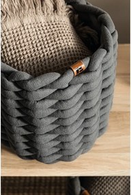 Coș de depozitare din material textil ø 21x17 cm Peach Skin Round S – Bigso