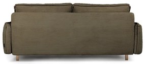 Canapea verde extensibilă cu tapițerie din catifea reiată 218 cm Tori – Bonami Selection