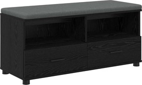 vidaXL Bancă pentru hol cu pernă cu raft Stejar Negru 100 x 38 x 46 cm