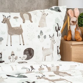 Lenjerie de pat pentru copii din microflanel4Home Nordic friends, 140 x 200 cm, 70 x 90 cm