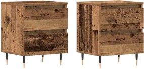 vidaXL Dulap de noapte 2 pcs Lemn vechi 40 x 35 x 50 cm Lemn compozit