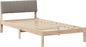 vidaXL Cadru de pat Maroniu și taupe 100 x 200 cm Lemn masiv de pin