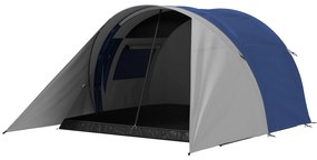 Outsunny Cort de camping familial pentru 3-4 persoane, impermeabil ușor ventilat, ușor de montat, dim. 390L x 315l x 188H cm | Aosom Romania
