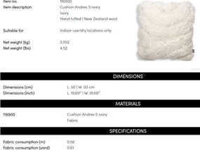 Perna design LUX Andres S, Ivory