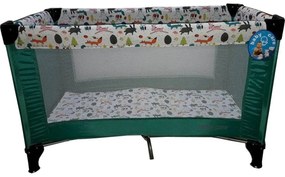 Patut Pliant, Tarc copii Baby Care™ PRO, Pliabil pe 2 Niveluri, plasa tantari,geanta transport inclusa, Verde