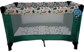 Patut Pliant, Tarc copii Baby Care™ PRO, Pliabil pe 2 Niveluri, plasa tantari,geanta transport inclusa, Verde