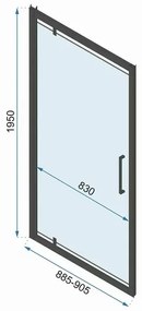 Cabina de dus patrata cu usi batante Rea Rapid Swing 90x90 cm