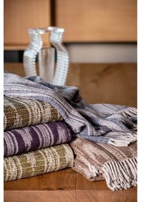 Pled din amestec de bumbac Euromant Zanzibar, 140 x 180 cm, maro