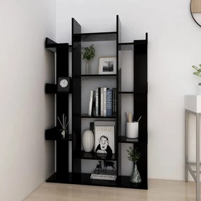 Biblioteca, negru, 86x25,5x140 cm, PAL 1, Negru