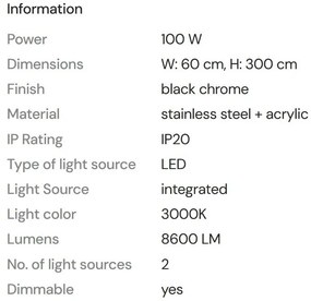 Lustra LED XL dimabila suspendata Ritz black chrome