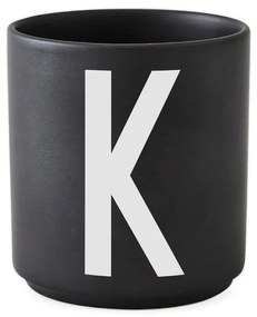 Cană din porțelan Design Letters Alphabet K, 250 ml, negru