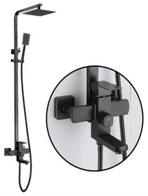 Baterie duș, design rafinat și finisaj elegant – Model Negru HS007 – Perfectă pentru Baia Ta Modernă