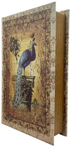 Cutie tip carte PEACOCK, 21x7x30cm, Lemn