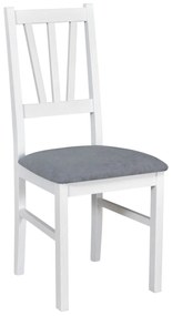 Scaun living/bucatarie Bosini 5, alb/gri catifea, 40x43x94 cm, UnicSpot