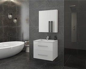 Dulap cu oglinda suspendat Drop Torino alb 2 usi 60 cm