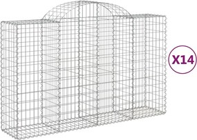 vidaXL Coșuri gabion arcuite 14 buc, 200x50x120/140 cm,fier galvanizat