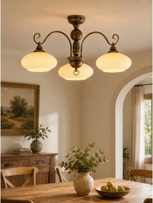 Brilagi - Lustră montată pe tavan MOLLERO 3xE27/15W/230V Ø 84 cm bronz/patină