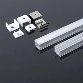 Profil Banda LED, Aplicat (PT), Aluminiu + Alb Mat, 2m
