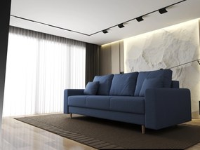 Canapea extensibilă dumonde cu ladă de depozitare si sezut confortabil din spuma high-density, Kronos Enjoy Albastru 210x100 cm